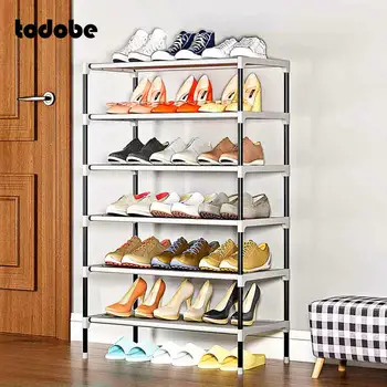 

Multilayer Shoe Rack Painting Tube Nonwoven Easy Assembled Shoe Cabinet Home Dorm Dustproof Space-saving Stand Holder Shoe Shelf