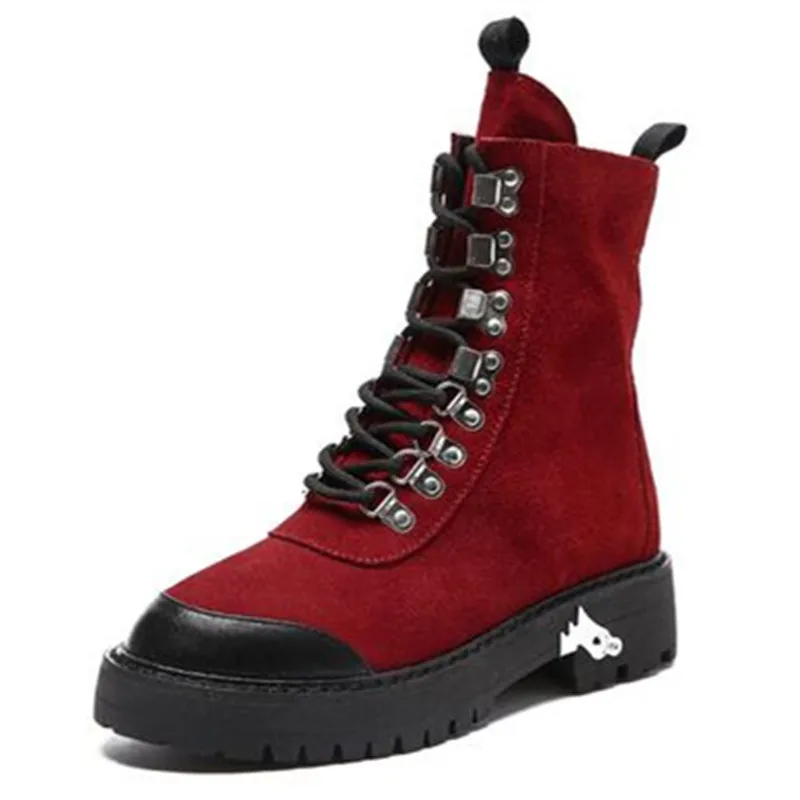 Ботинки осень-зима короткие ботинки на шнуровке ботильоны мотоциклетные ботинки женская обувь ботинки в стиле панк женская обувь повседневная обувь женская обувь
