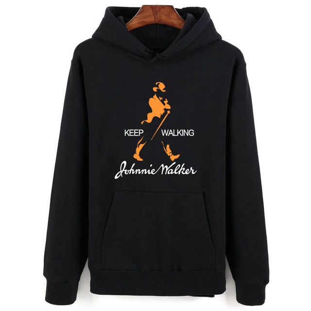 

Johnnie Walker Scotch Whisky Hoodies Black Cotton Tee Two Sides Men's Hoodies New Hoodies Spring Summer