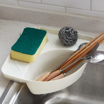 

New Kitchen Sink Corner Drain Basket Shelf Multifunctional Suction Cup Rack Sponge Holder Bathroom Storage Kitchen Accessories