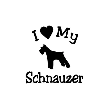

PLAY COOL I Love My Dog Schnauzer Car Sticker Automobiles Motorcycles Exterior Accessories Vinyl Decals for Bmw Audi Ford Toyota