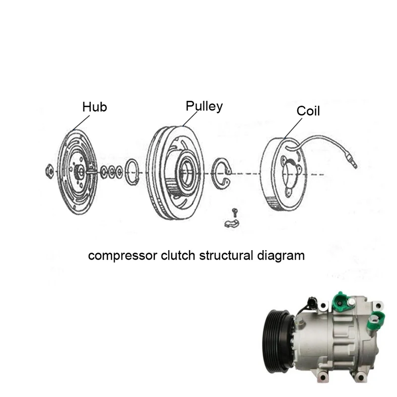 Ac A/c Compressor Clutch 12v-6pk-128mm 977012h000 977012h001 977012h002  97701-2h002 977012h040 97701-2h040 - A/c Compressor & Clutch - AliExpress