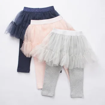 

2 3 4 5 6 7 Y Toddler Girls Pants Spring Autumn Fashion Mesh Skirt Leggings Fake Two Pieces Culottes for Girls Baby Kids Pants