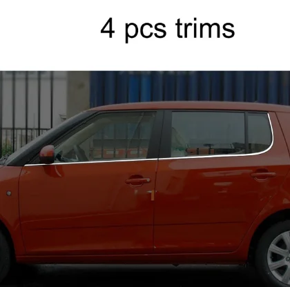 4 pcs trims Нержавеющая стальная оконная декоративная планка для skoda fabia 2008 2009 2010 2011 2012 2013 5j - Цвет: 4 pcs trims