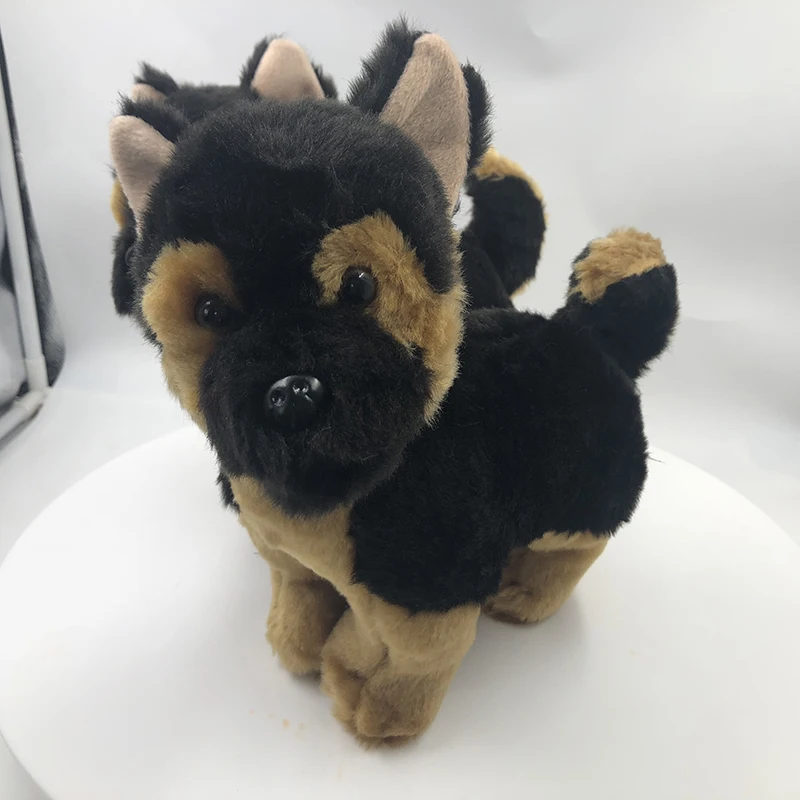 Millffy 1 шт. 20 см Реалистичная немецкая овчарка плюшия Собака Кукла Черная Собака Щенок плюшевая игрушка реалистичное животное подарок для ребенка