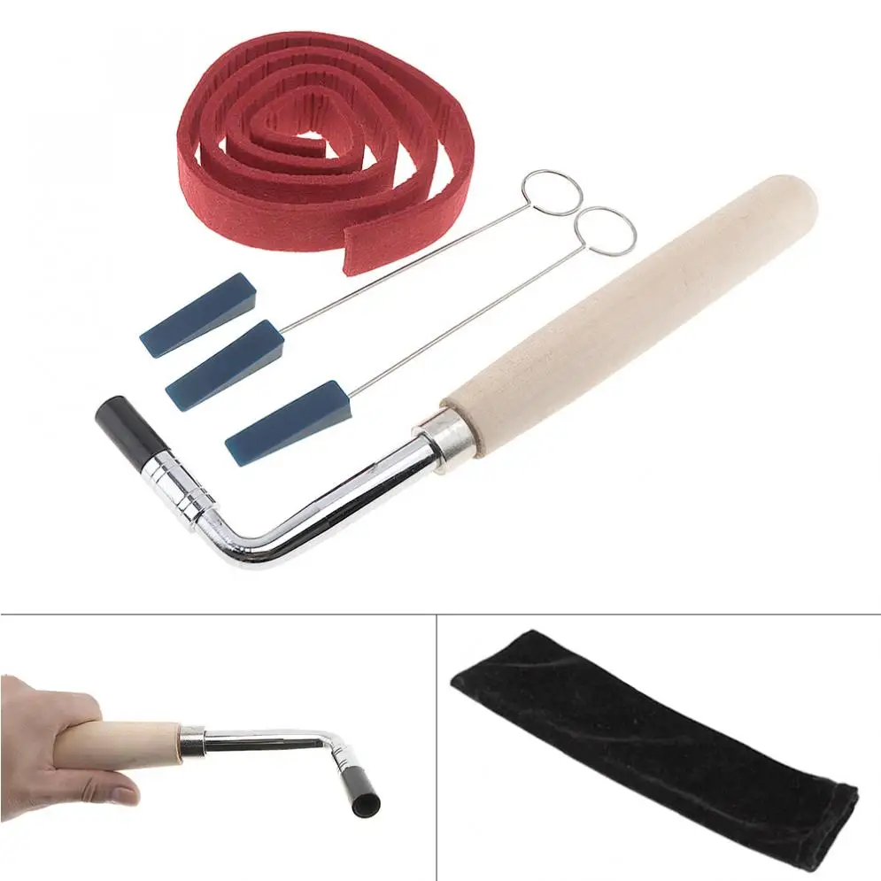 

6pcs/lot Professional Piano Tuning Hammer Piano Tuning Tool Kit with Black Bag for Piano Keyboard Instruments Hot