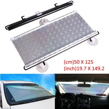 

New Car Windshield Anti-UV Sunshade Car Window Shade Car Front Sun Block Auto Rear Window Foldable Curtain 50*125cm Sunshade