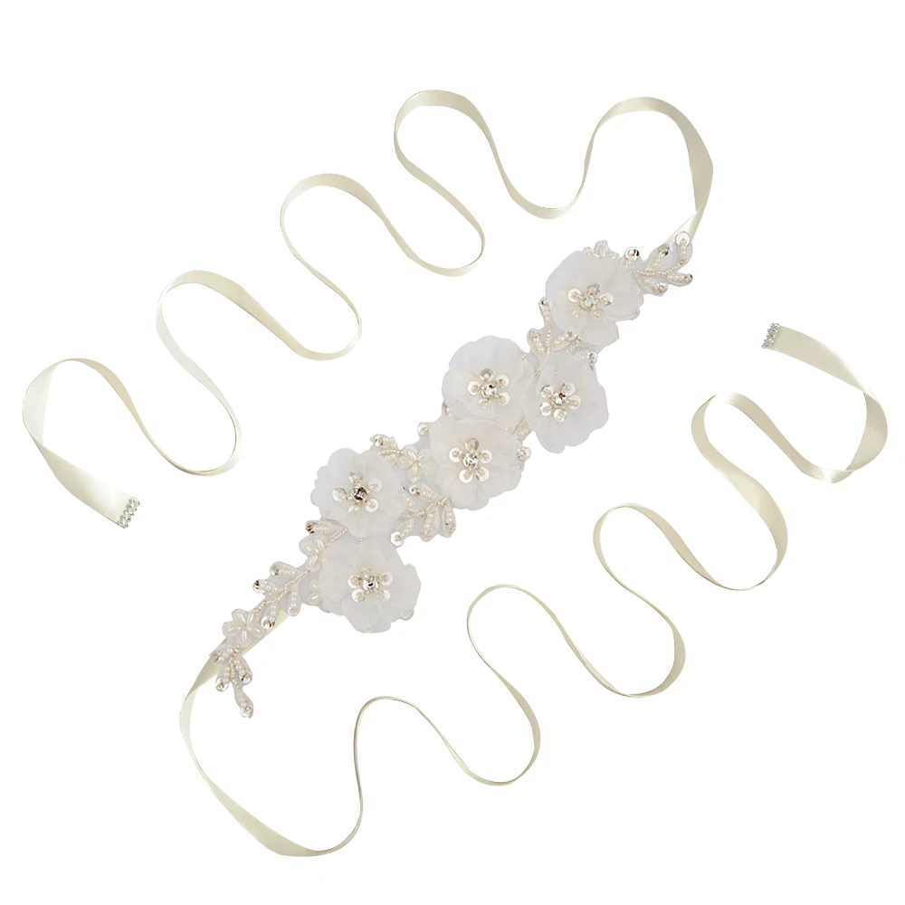 ivory TRiXY S249 Элегантные цветы Свадебные ремни свадебные аксессуары ручной работы красивые цветы свадебные пояса ремни свадебного платья - Цвет: ivory