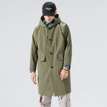 Повседневная мужская ветровка, длинный тренчкот для мужчин, весенняя, осенняя, зимняя одежда