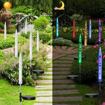 

2pcs Color-changing LED Solar Lamp Set Waterproof Outdoor RGB 30 lm 400mah Garden Courtyard Path Decorative Lights Lawn Lamps