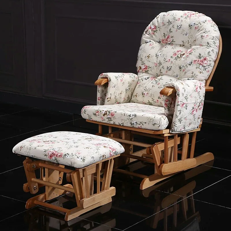 US $680.00 Factory wholesale adult solid wood rocking chair for the elderly outdoor leisure rocking chair Nordic nursing rocking chair