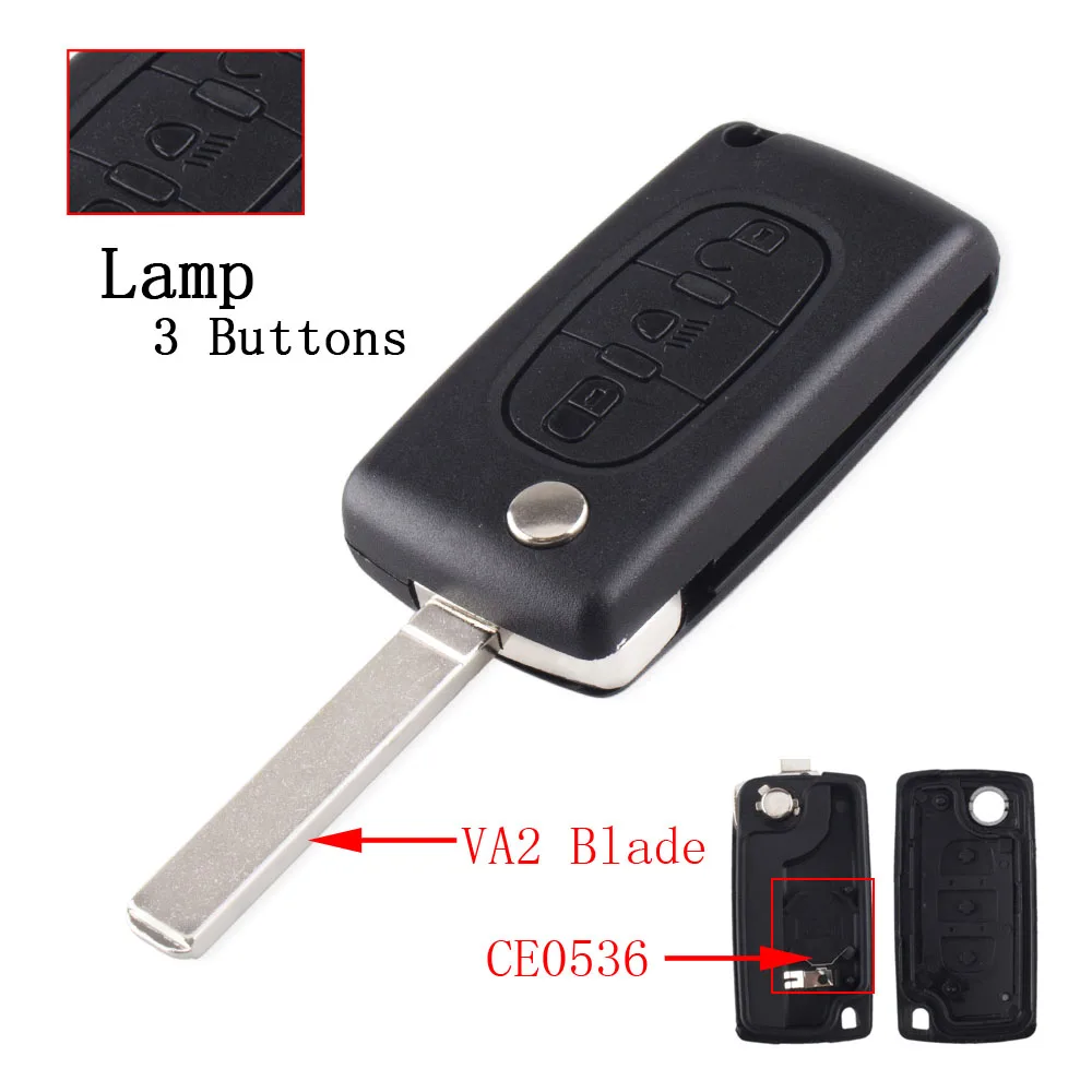 KEYYOU 2/3/4 BTN дистанционный ключ для автомобиля в виде ракушки чехол для Citroen купе VTR C2 C3 C4 C5 C6 C8 Berlingo; Picasso Xsara для peugeot - Цвет: 3BT VA2 CE0536