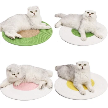 

CN Pet Cat Cotton Thread Woven Mattress Kitten Cooling Sleep Bed Mat Cat Scratch Grinding Claw Pad Blanket Floor Mat