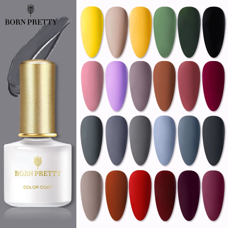 BORN PRETTY гель матовый лак для ногтей серия Гель-лак черный кофе Гари синий цветной