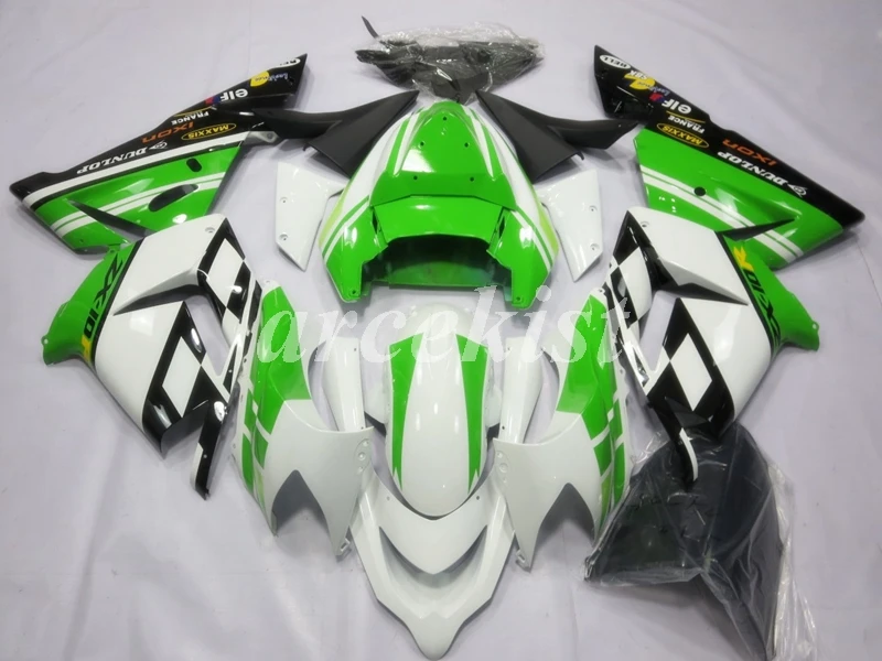 4 подарки ABS мотоцикл обтекатели комплект для Kawasaki Ninja ZX-10R ZX10R 2004 2005 04 05 Кузов Набор Белый Зеленый - Цвет: green white