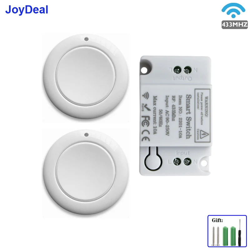 Universal sem Fio rf Controle Remoto Fan Lâmpada Interruptor Luz Relé Rádio de Saída Receptor Módulo Transmissor 433mhz ac 220v 1ch 10a