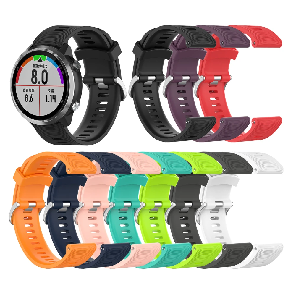 

For Garmin 245 Strap Official Button Silicone Watch Band Sports Strap For Forerunner 245M/645/Vivoactive3/Vivomove HR Bracelet
