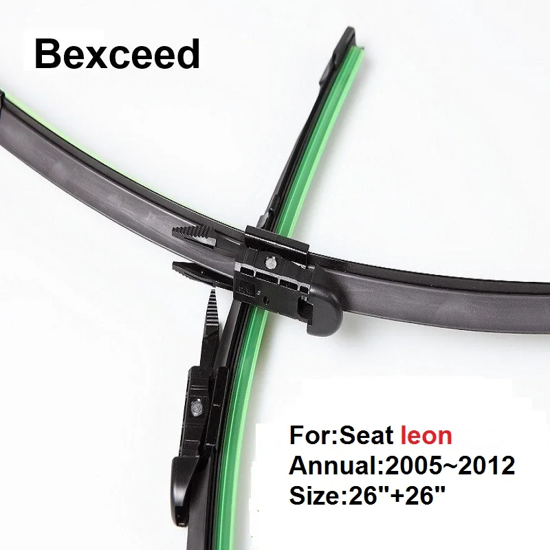 Special Wiper Blade for SEAT LEON 26"+26" Bexceed of Car Windshield Windscreen 2005 2006 2007