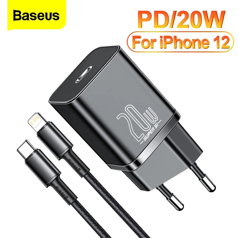 Baseus PD 20W кабель USB Type C функцией быстрой зарядки зарядное устройство для iPhone 12 Pro Max