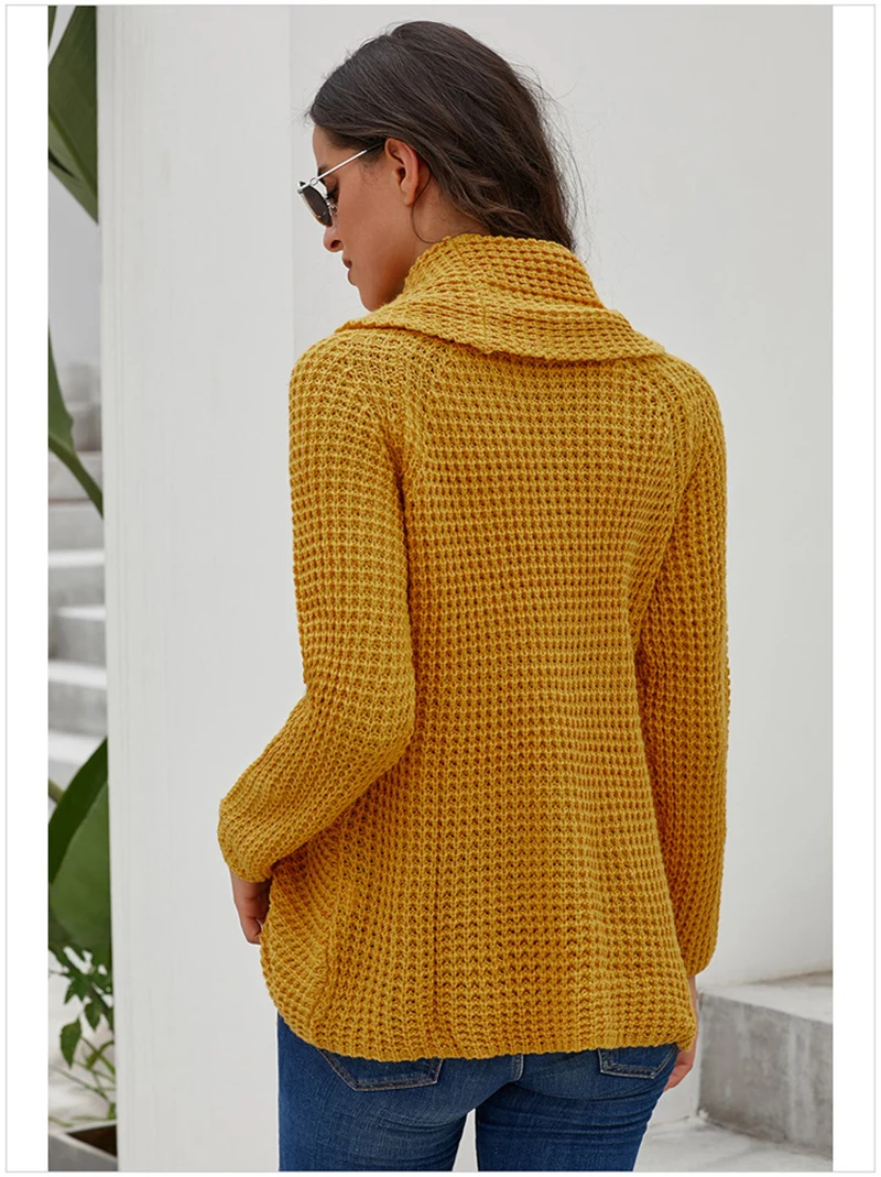 Button Turtleneck Sweaters Women Long Sleeve Irregular Winter Clothes Women Casual Ladies Female Pollovers Women Clothing 2019 (13)