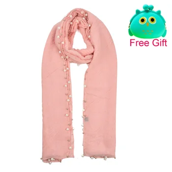 

YILIAN Brand Pearl Scarf Fashion Women Elegant Newest Designer Pleated Hot sale Summer Shawls and Wraps SF843