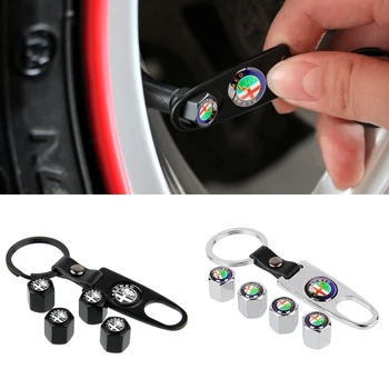 

4pcs/set Car Tire Valve Caps Wheel Airtight Cover for Alfa Romeo Mito Giulia GT Brera Spider Giulietta Protection Accessories