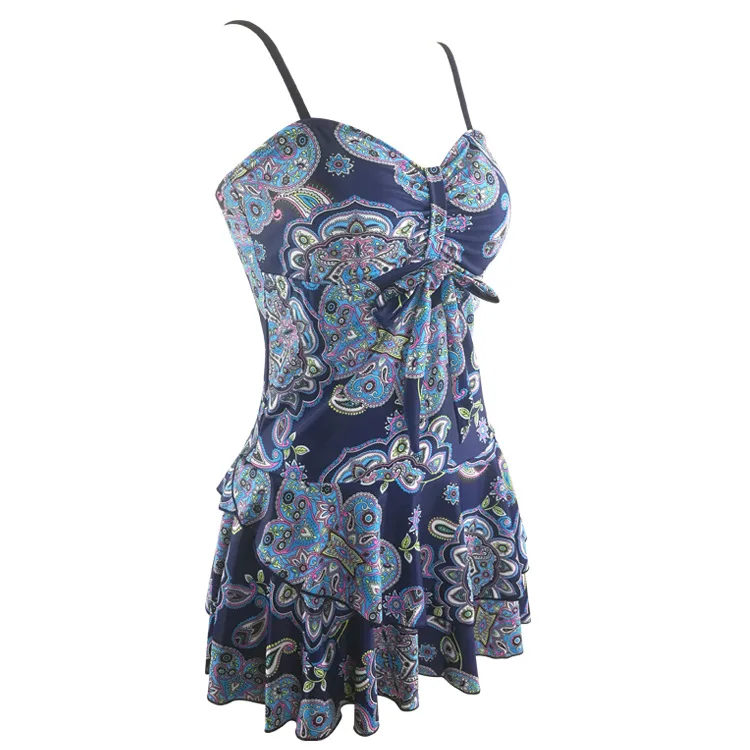 

18 Years New Style Digital Printing Split Type Two Piece Set Cashew Pattern Plus-sized Split Type High-waisted WOMEN'S Swimwear