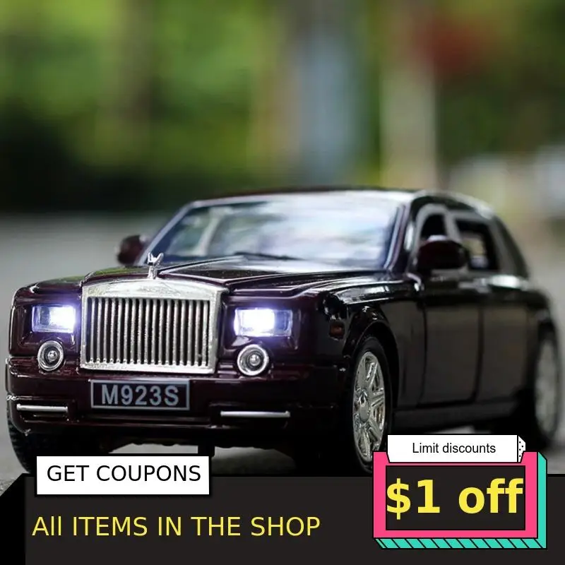 1 24 Rolls Royce Phantom Luxury Body Alloy Cars Miniatures Six