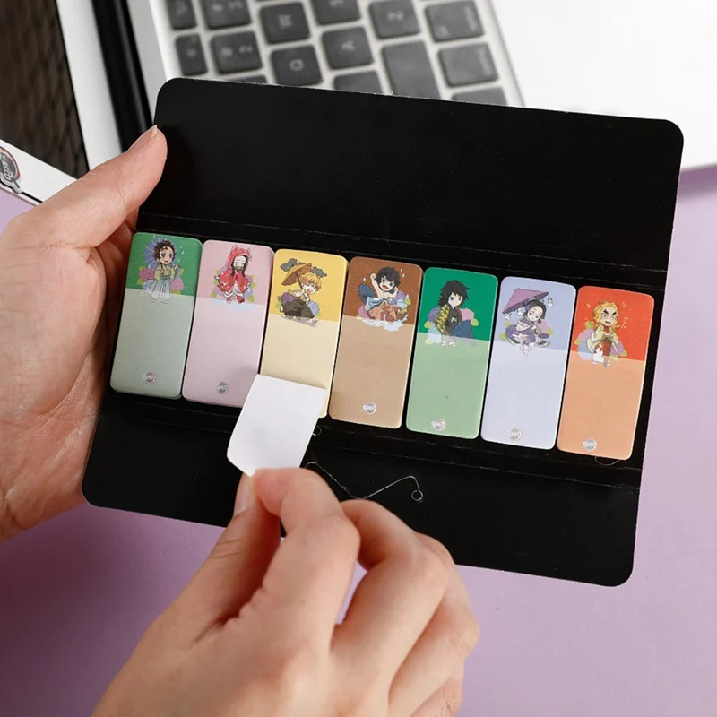 

1PC Demon Slayer Japanese Anime Memo Pad Bookmark Child Student Kawaii Gift Office Stationery