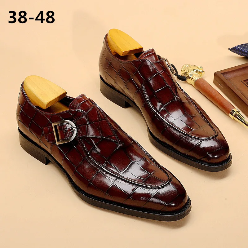 ClassicPattern Business Flat Shoes Men Designer Formal Dress Leather Shoes Men's Loafers Valentine Gifts