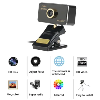 

720P 1080P 1MP USB Webcam Angle Adjustable Video Online Live Mic Web Camera веб камера
