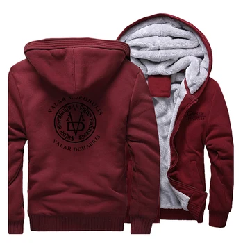

Game Of Thrones Thicken Zipper Jacket Hoodies Men Valar Morghulis Valar Dohaeris Casual Fleece Streetwear Sportswear Men Outwear