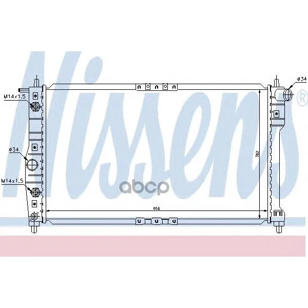 Радиатор Daewoo Leganza/Nubira 1.6-2.0 A/T 97- Nissens 616671 Nissens арт. 616671