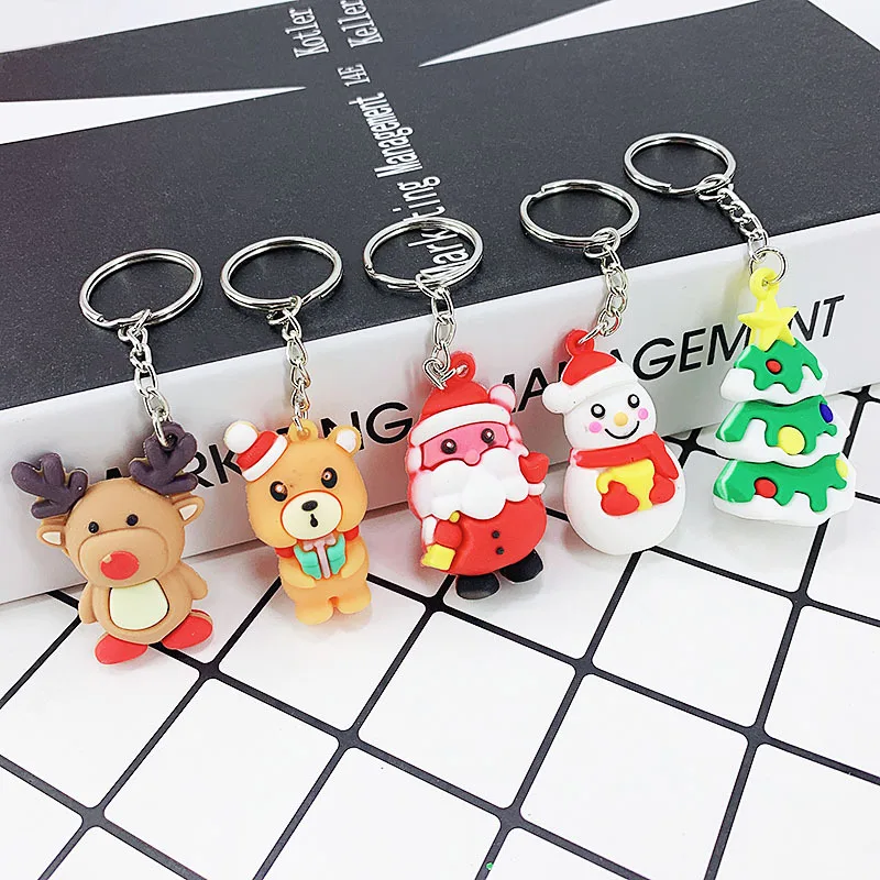 

Silicone Christmas Keychain Pendant Small Gift Bag Car Key Ornament New Year Keychain Supplies Christmas Decoration