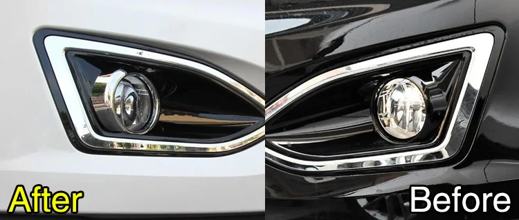 Наклеиваемого покрытия для автостайлинга из ABS хромированные передние противотуманные фары светильник противотуманная фара накладка 2 шт./компл. аксессуары для Ford Edge
