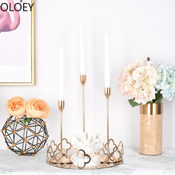 

Luxury Gold Candle Holders Wedding Decorations Centerpieces Candlestick Centros De Mesa Para Boda Tall Gols Centerpiece Stand