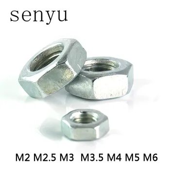 

senyu 50pcss M2 M2.5 M3 M3.4 M4 M5 M6 Galvanized Hex Nut Hexagon Nuts Suit For Screws Bolts