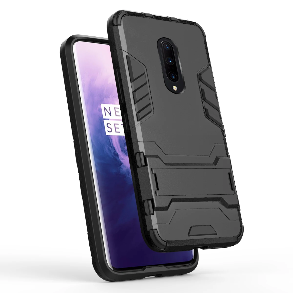 Для OnePlus 7 Pro 7 6T задний двухслойный чехол из ТПУ+ PC гибридный чехол противоударный защитный чехол с защитой от царапин с подставкой Fundas