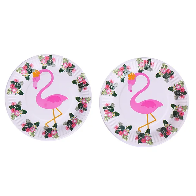 New Flamingo Birthday Party Disposable Tableware Set Party Paper Plate Napkin Napkin Summer Hawaii Flamingo Event Party Supplies 7 inch Plate 10pcs