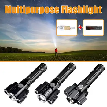 

LED Flashlight Portable Zoom Bar Super Bright T6 LED Flashlight 4 Modes Adjustable Waterproof Flashlights For Outdoor Sports