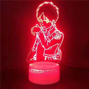 

APP control 3d Led Night Light Eren Yeager Figure Bedroom Decor Nightlight Dropshipping study Lamp Attack on Titan Gift