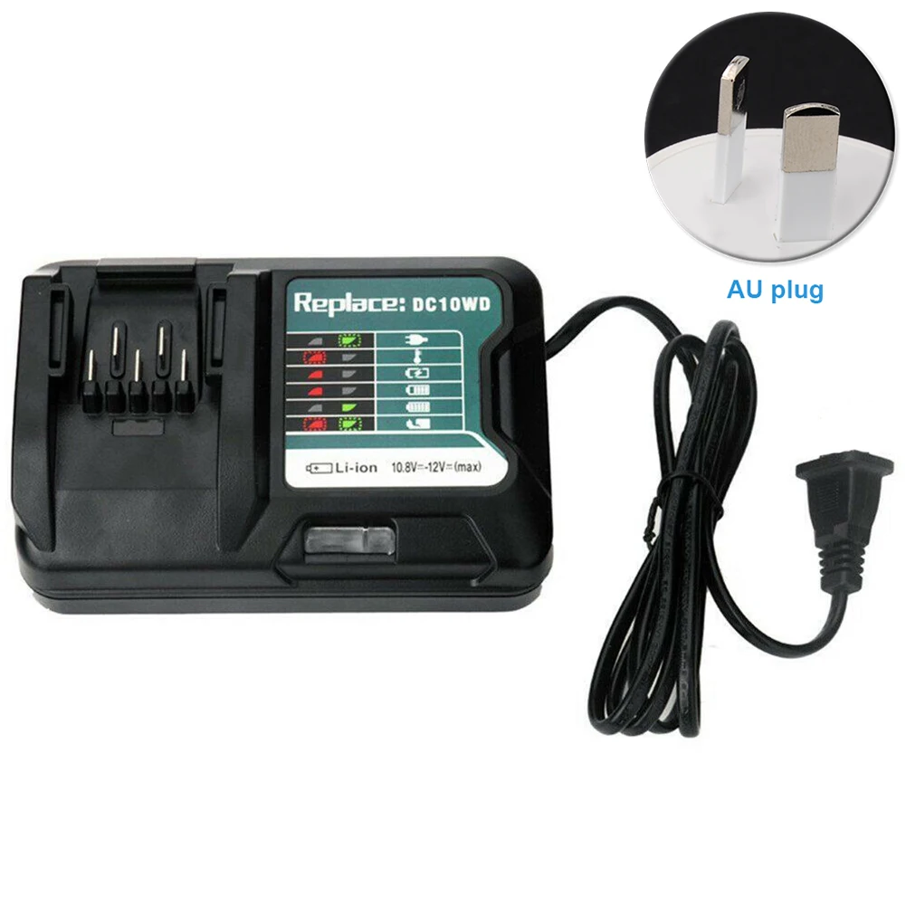 Battery Charger Practical Replacement Black Plastic Protection Accessories Charging Current Home Fast Power Tool For Makita - Цвет: AU