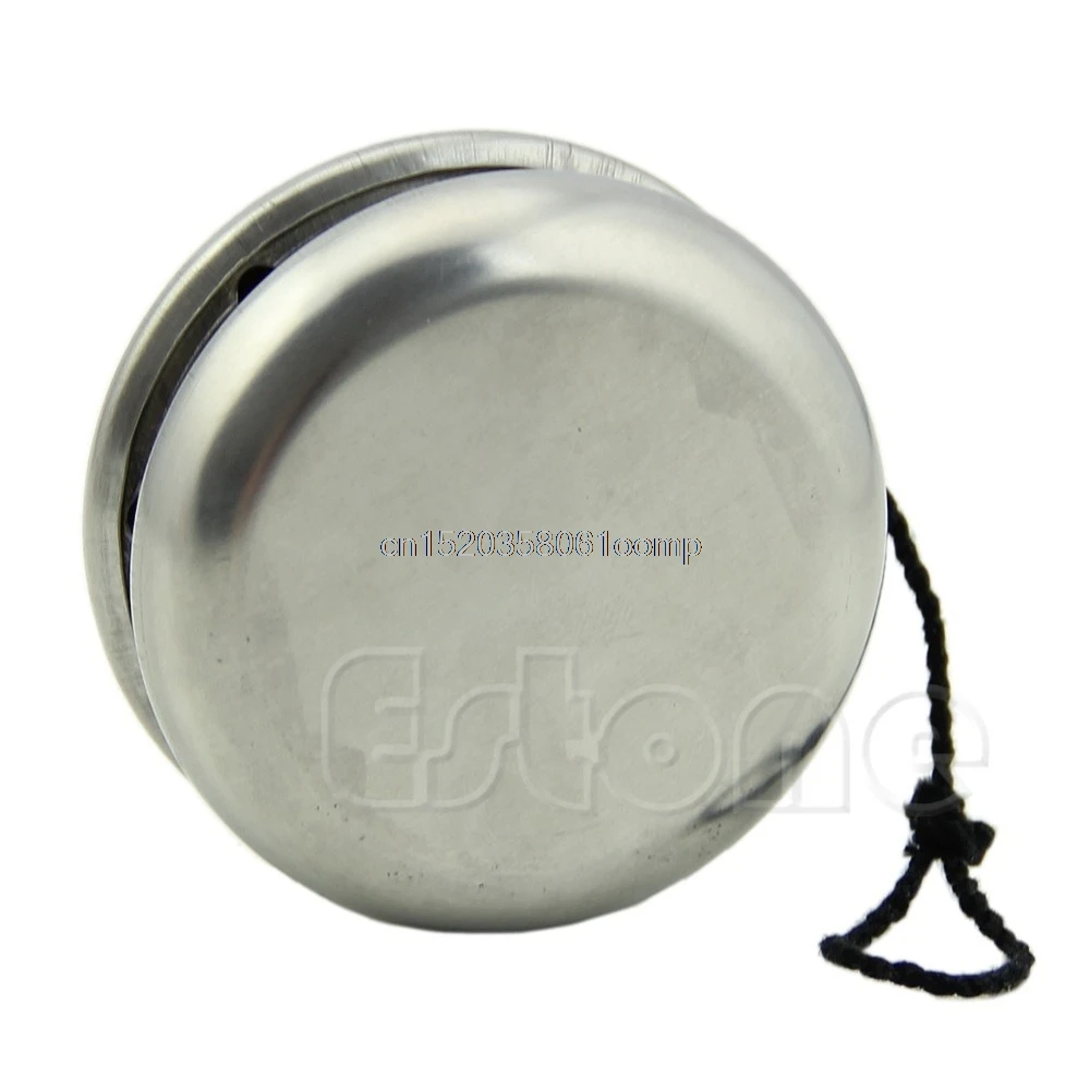 Silver Round Magic Stainless Steel Professional Yo-Yo Ball Toy With String Gifts 