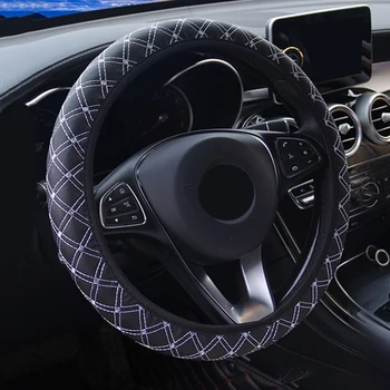 

Car Steering Wheel Cover PU Leather 38cm Protection Cover Decor Decoration Trim All Seasons