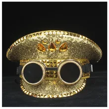 Стимпанк аутентичная Мужская и женская хлопковая полицейская шляпа с металлическими классами для выступлений военная шляпа капитан шляпа 3 размера