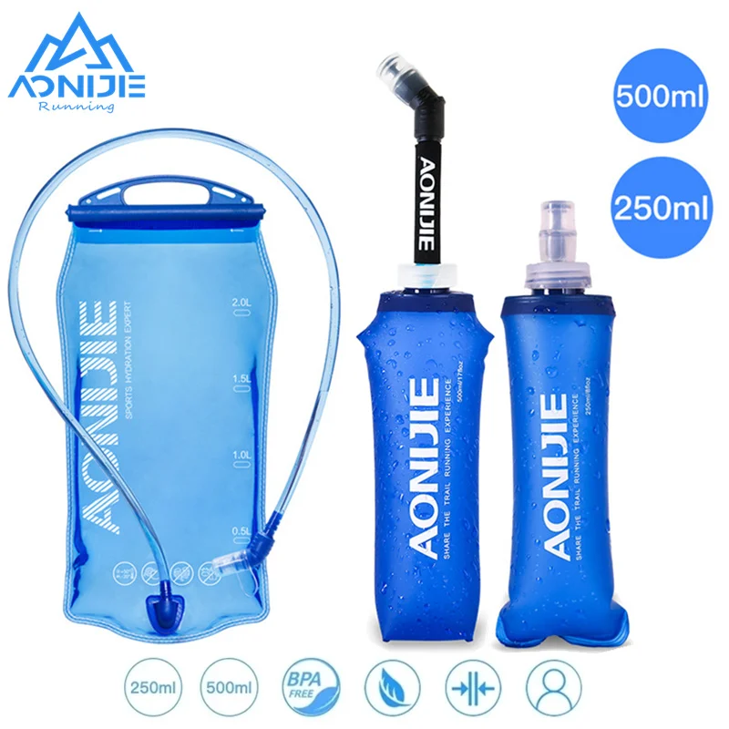 

AONIJIE Soft Flask Water Bottle Folding Collapsible Water Bags TPU Free For Running Hydration Pack Waist Bags SD09/10 250/500ml