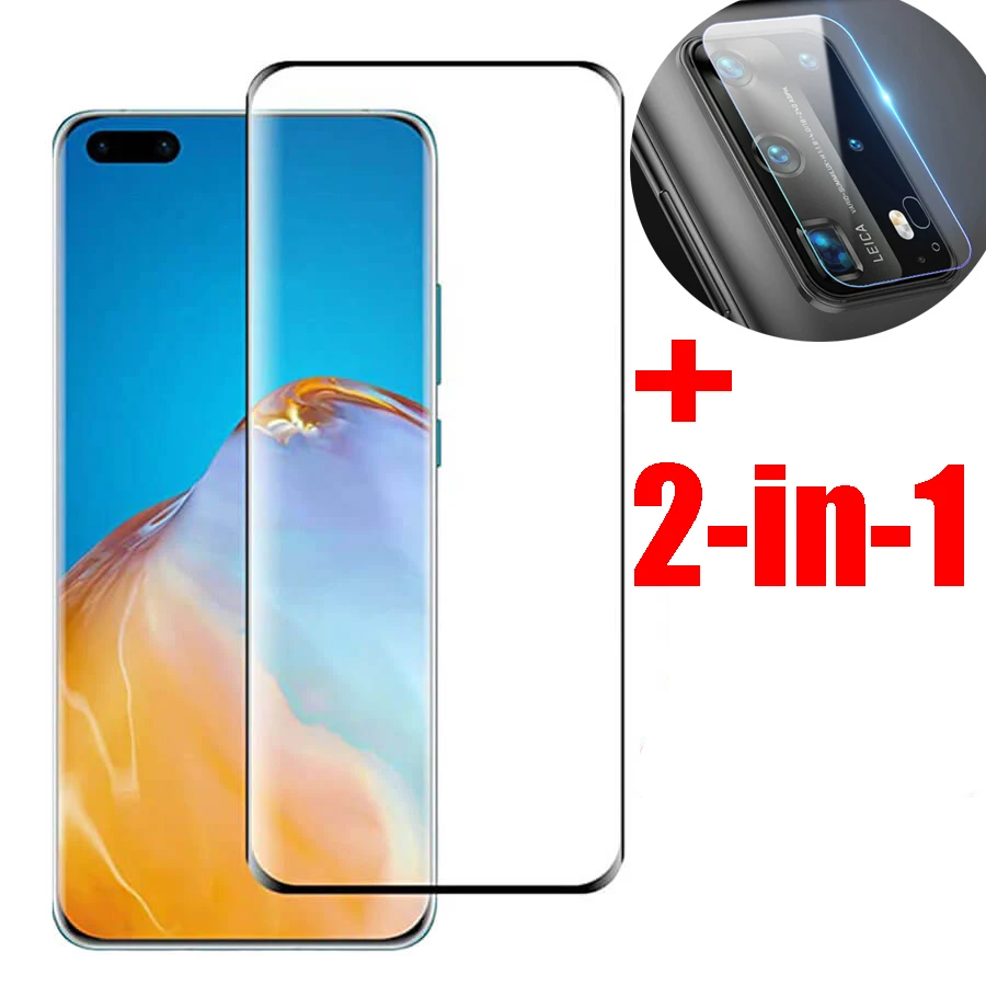 Закаленное стекло 2 в 1 с полным покрытием и пленка для объектива камеры HUAWEI p40 pro +