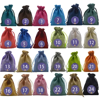 

24Pcs Cloth Bag Advent Christmas Calendar Filling Bags Gift Bags 10*14cm