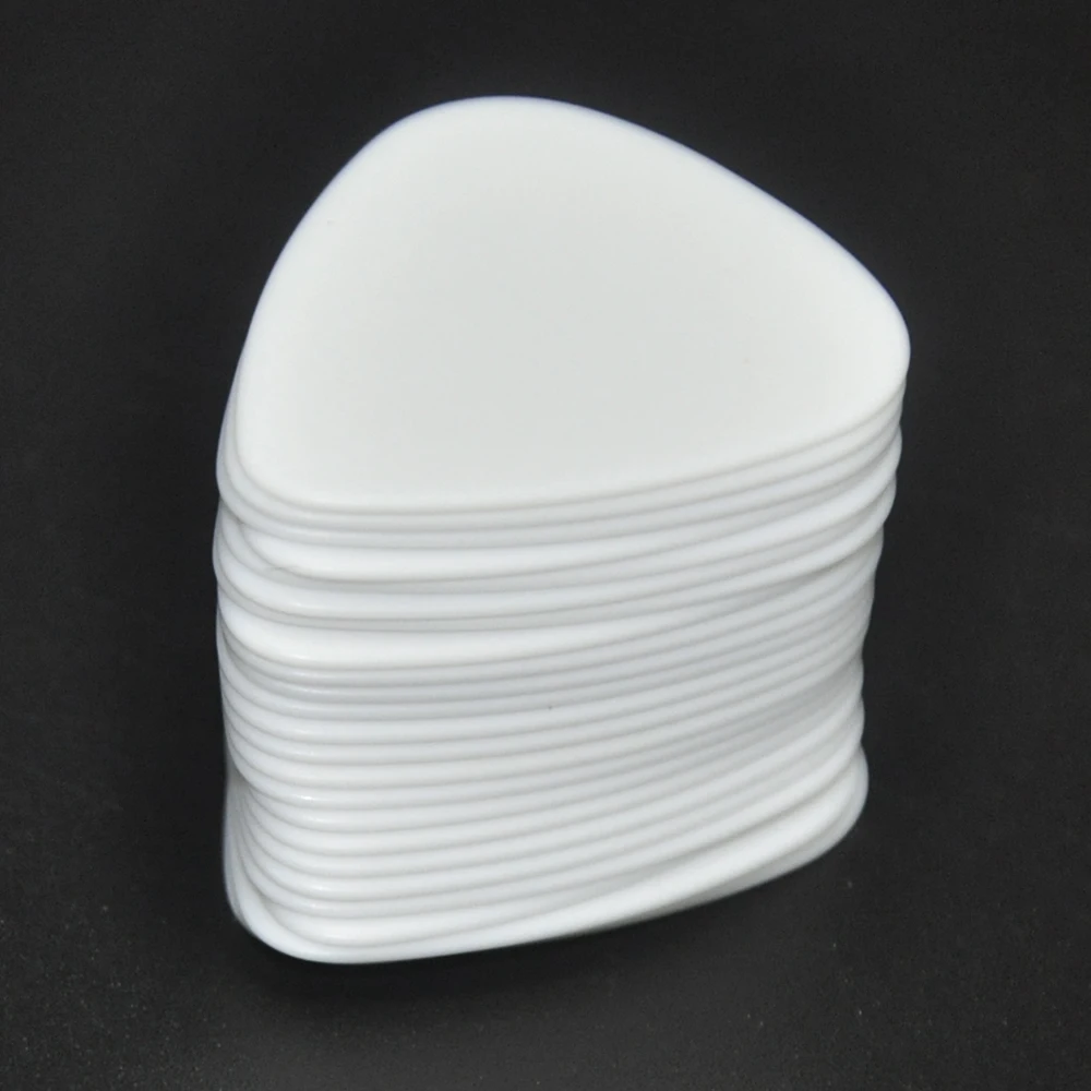 100pcs Solid White Gauge 0.60mm / 0.71mm / 1mm 1.5mm Delrin Guitar Bass Picks Plectrums