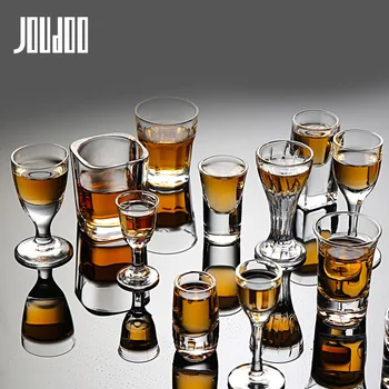 

JOUDOO 2/4/6/8PCS Crystal Cup Shot Glass Cup Creative Spirits Wine Glass Cup glasses Party Drinking Charming Thick Bottom Cup 35